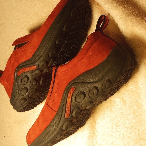 Merrell Womens Jungle Moc Sunset Red Suede Slip On Shoes - Size 7 - Picture 8 of 8